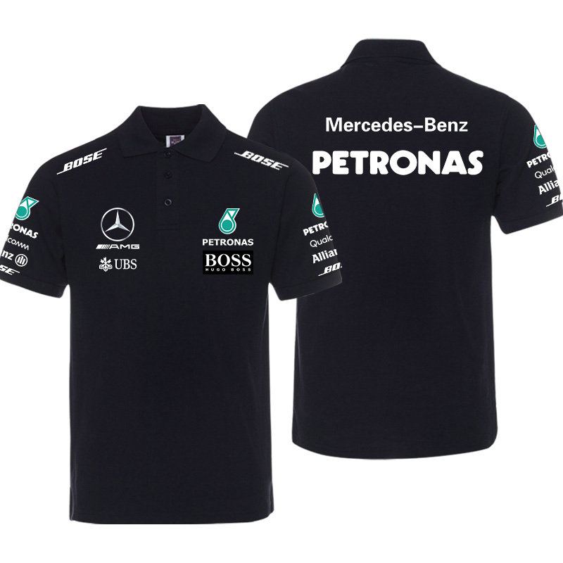 Polo Mercedes-Benz Amg Petronas F1 Hugo Boss Homme Manche Courte Coton Couleur Unie